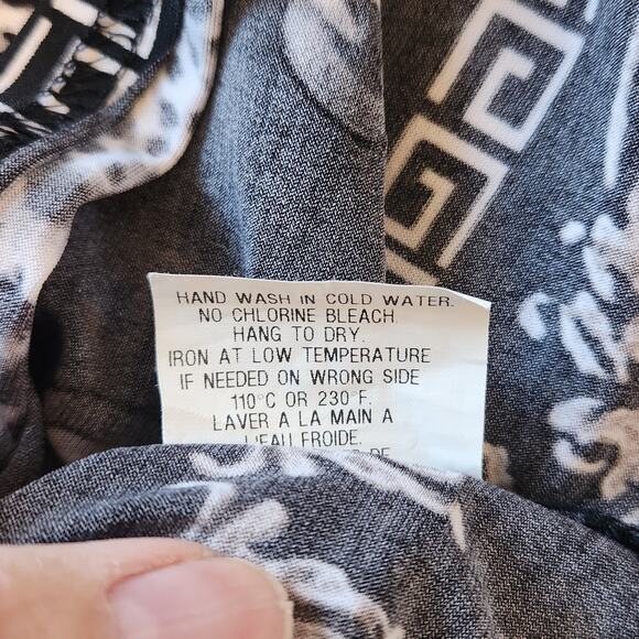 Cartise Sheath Dress Floral Chains Print, black, white, silver 3/4 sleeve sz 10 - Picture 7 of 12